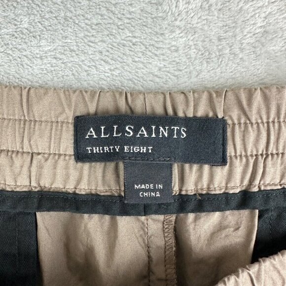 AllSaints Canta Cotton Shorts Men's Size 38 Brown - Picture 2 of 10